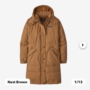 ISO Patagonia women’s downdraft parka in color nest brown size medium